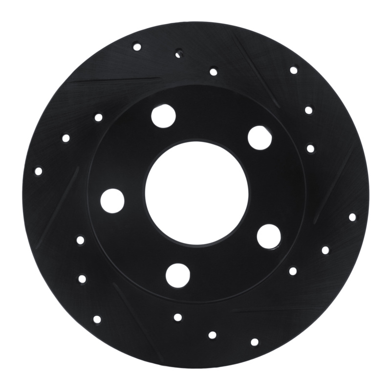 Audi 100 Quattro Brake Rotor (1) - Rear Right - R1 Concepts - Drilled & Slotted - Black - `92-`05